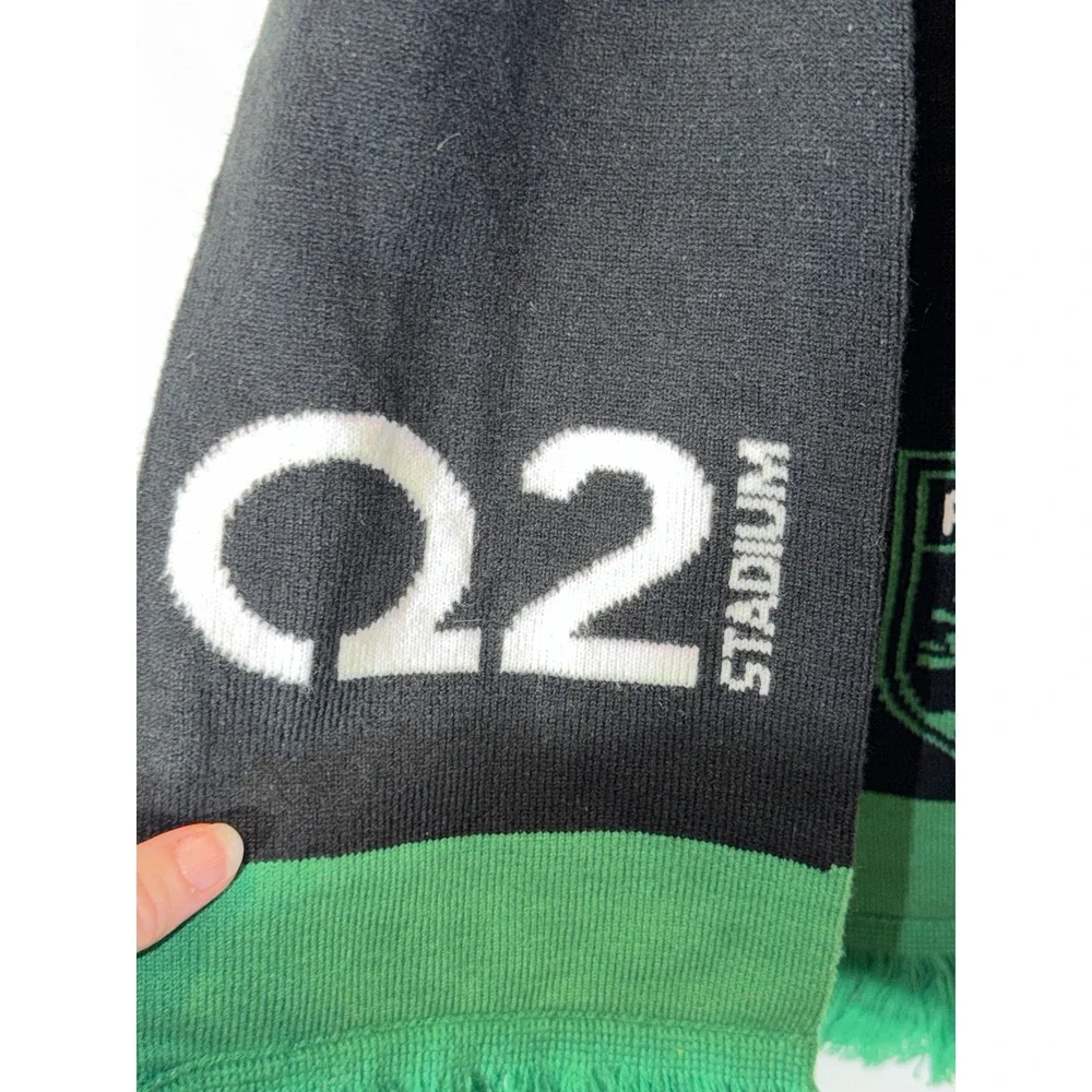 Austin FC Q2 Stadium Community Soccer Scarf Black Green Rainbow Unity MLS prode